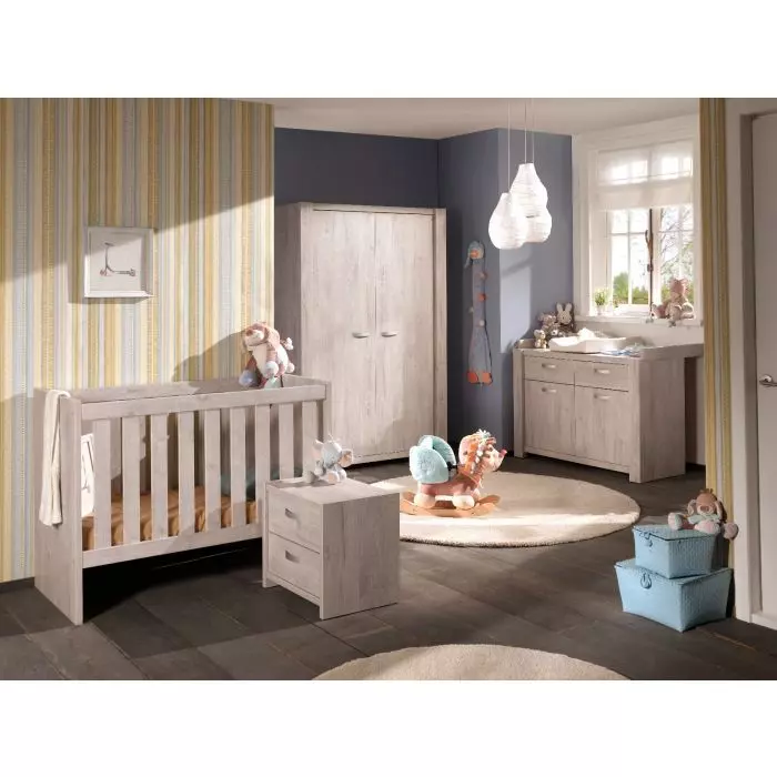 Chambre Bebe Complete Lit Transformable Chene Naturel Milo Trocity