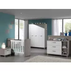 Chambre Bebe Complete Lit Transformable Blanc Et Gris Noro Trocity