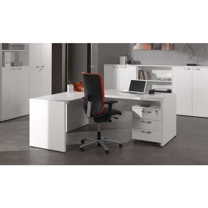 Bureau D Angle Professionnel Springdale Blanc 160 Cm