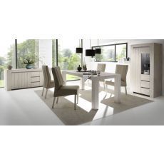 Salle A Manger Complete Contemporaine Avec Eclairage Chene Beige